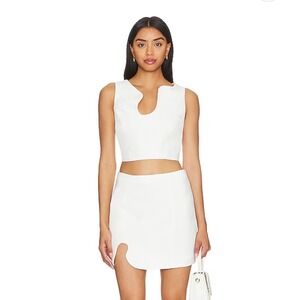 NWOT Amanda Uprichard X Revolve Puzzle Sleeveless Top in Ivory Size Medium